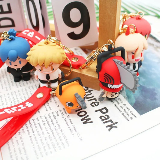 Chainsaw Man Pochita Cartoon Anime Keychain Cute Creative Keychain Pendant Car Keys Ring Action Figures Toy Keychains Keyrings