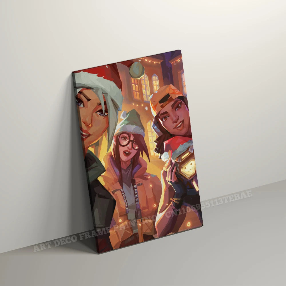 Valorant With Frame Decor Pictures Hot Game Anime Canvas Wall Artwork Paintings Printed Poster Living Room Home Decoration Mural